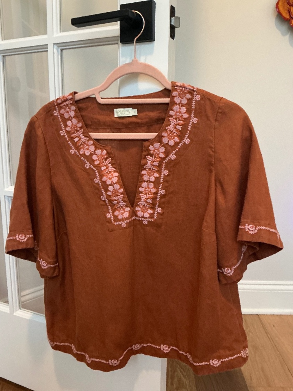 Spartina 449 Lowell Linen Blouse Mocha